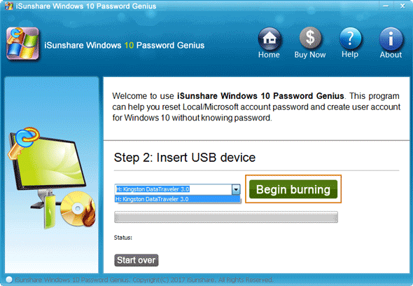 burn isunshare utility to removal bootable device
