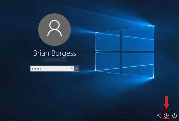 Windows 10 login screen