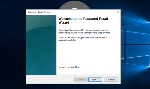 reset windows 10 tablet forgotten password with disk