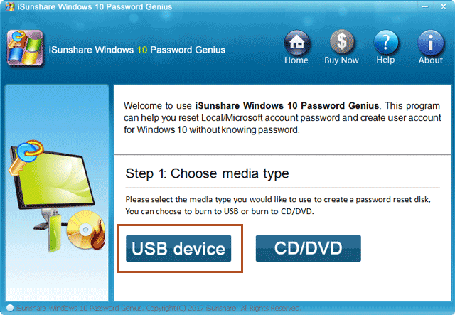 Windows 10パスワードリセットツールでUSBブートディスクを作成する