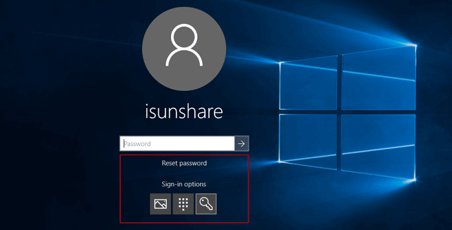 sign in options for unlocking windows 10