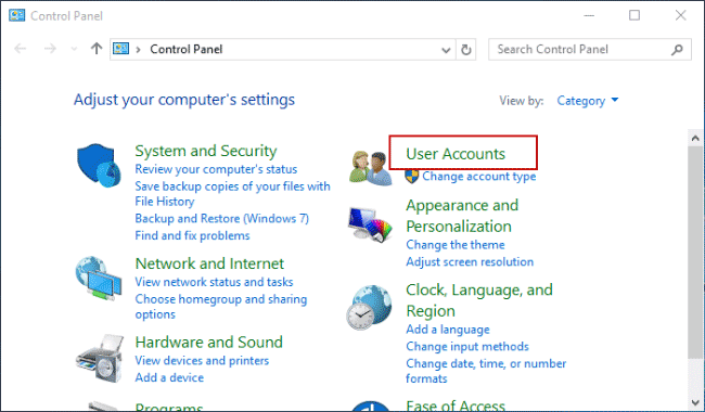 open control panel in windows 10