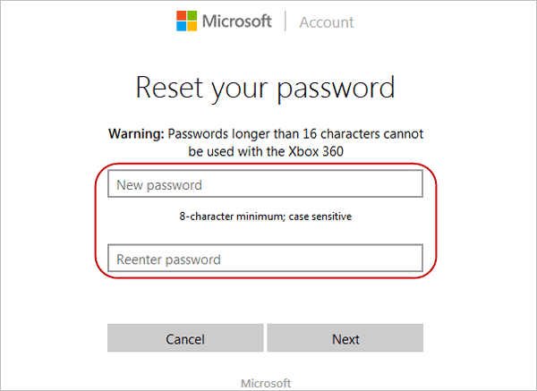 recover windows 10 password via Microsoft