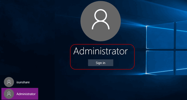 recover windows 10 password with help of built-in administrator