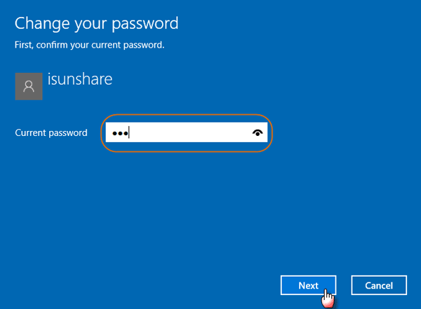 verify current administrator password