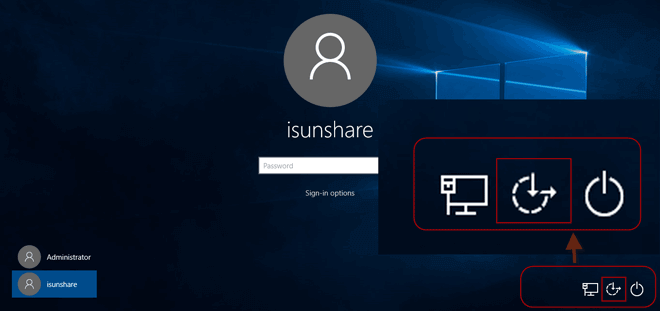 click utility manager on windows 10 sign-in screen