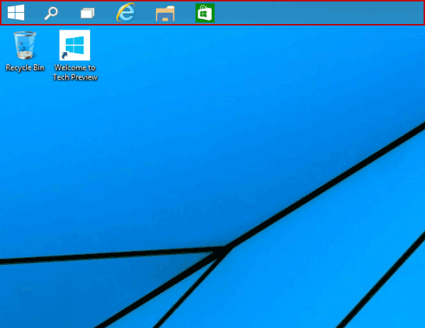 taskbar on the top