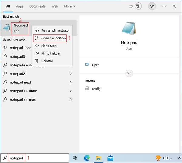 search notepad