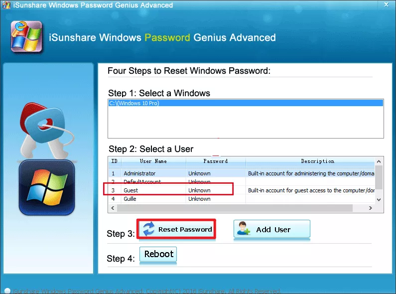 remove guest account password