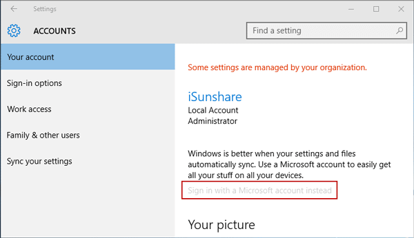 successfully block Microsoft account in Windows 10