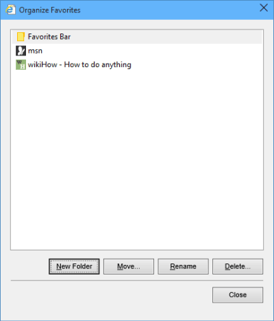 organize favorite in IE