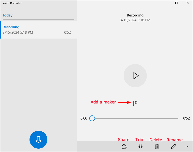 voice recorder options