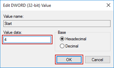 change start value data