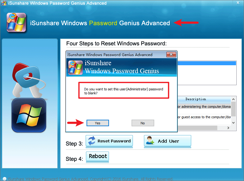 remove forgotten administrator password