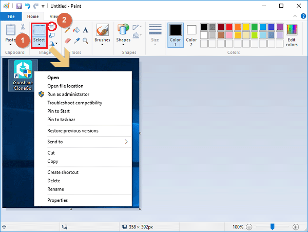 cropped context menu