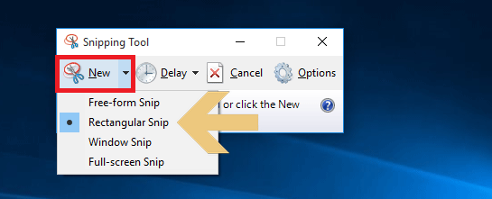 select snip type