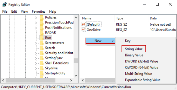 create new string value