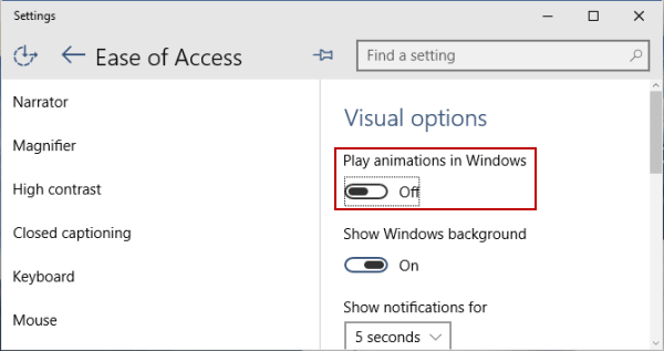 2 Ways to Turn off Animation in Windows 10 2 Ways to Turn off Animation in Windows 10