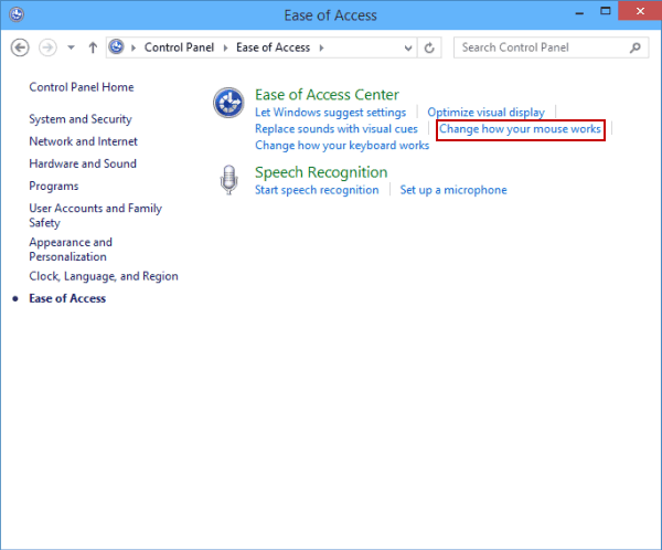 change size of mouse pointer windows 10