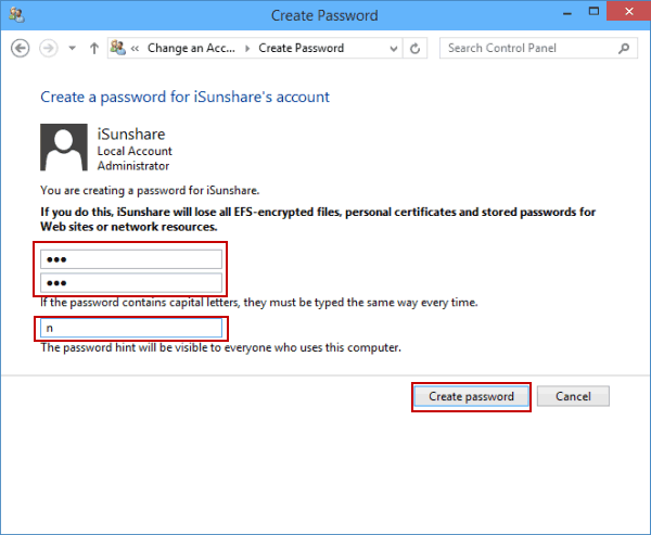 create password