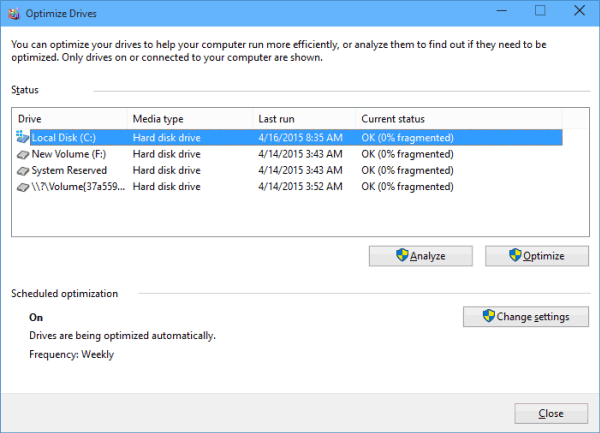 optimize drives