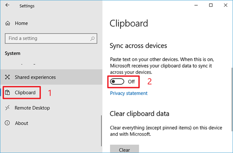 turn off sync cross devices