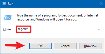 type regedit