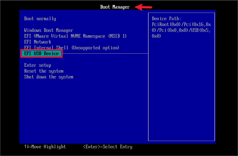 boot windows from usb