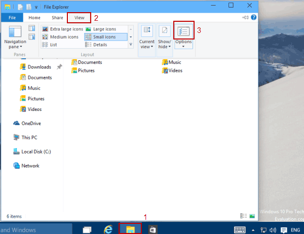 open folder options in file explorer