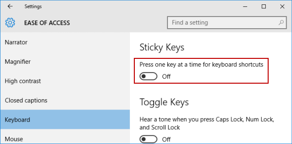 disable sticky keys permanently