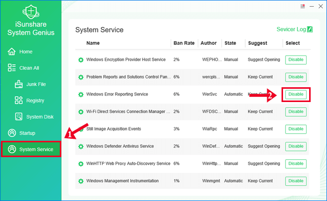 click disable to disable windows error reporting