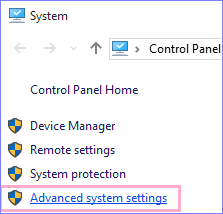 click Advanced system settings