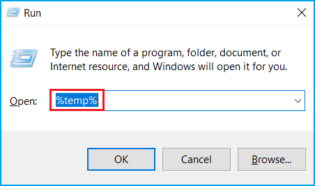 open temp folder