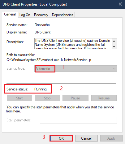 ensure dns client is automatic