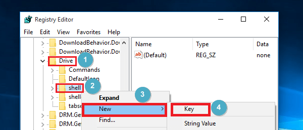 create runas key in shell