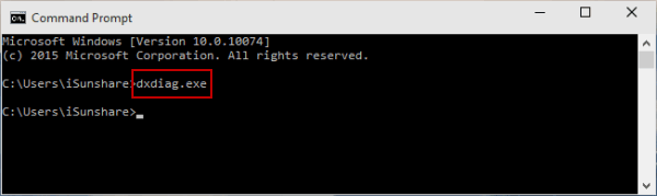 open directx diagnostic tool by cmd