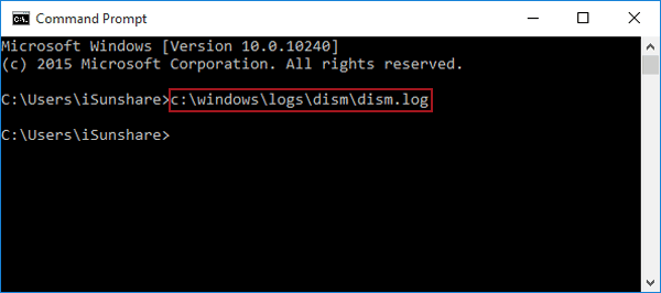 open dism log file by cmd