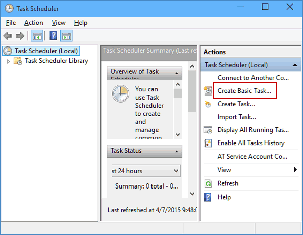 tap Create basic task