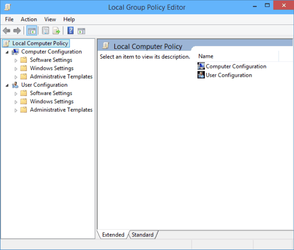 local group policy editor