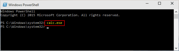 open calculator via Powershell