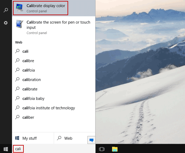 open display color calibration by search