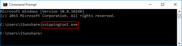 open snipping tool via cmd