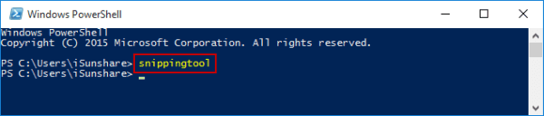 otwórz narzędzie do snipowania przez windows powershell