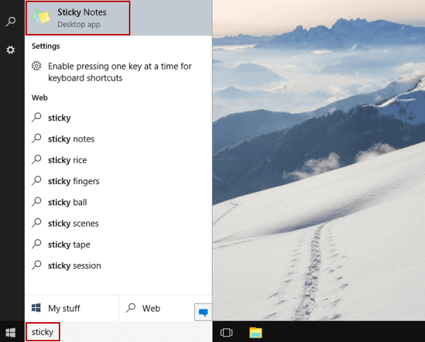 spredning Udlevering kål 5 Ways to Open Sticky Notes in Windows 10