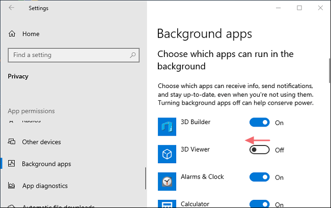 turn off background apps