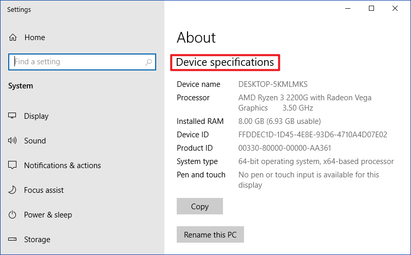 choose system info