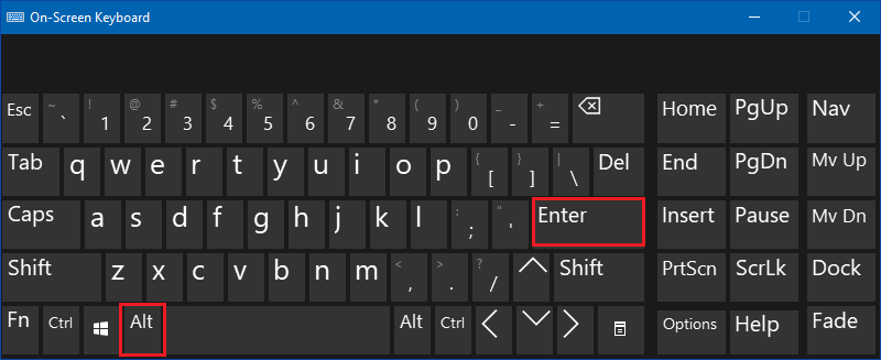 press alt and enter