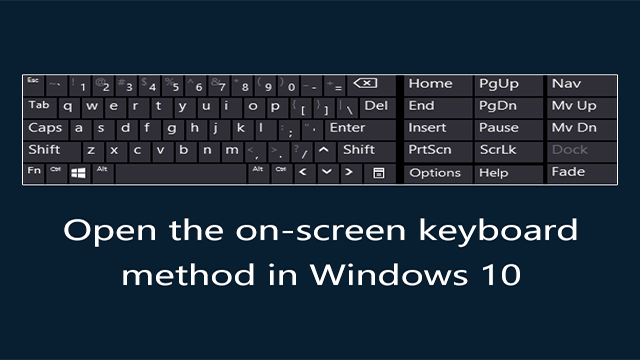 keyboard shortcut for on screen keyboard