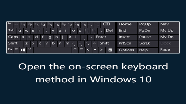 how to get on screen keyboard windows 8