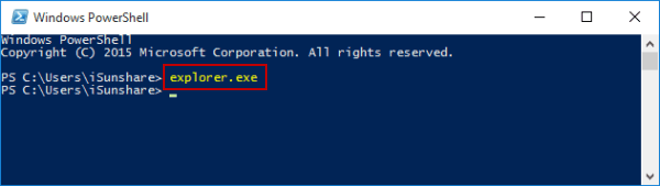 access file explorer by Windows Powershell